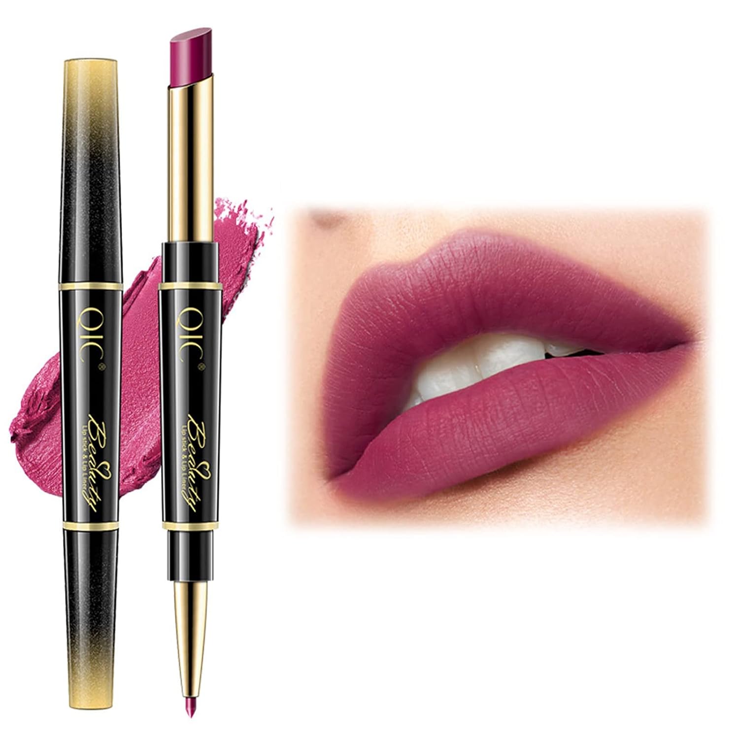 Amazon.com : MQSHUHENMY Double Ended Lipstick Automatic Lip Liner Matte ...