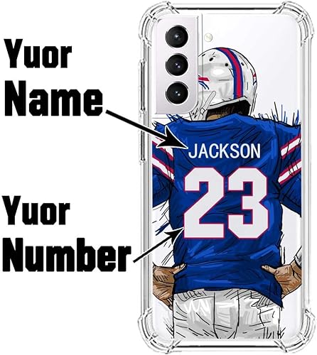 Miniatura 2 de IKPYTREE Funda transparente con nombre y número personalizados para Samsung Galaxy S21+ S20 Ultra S10 FE S9 Plus S8 Note 20 10 Pro 9 8, funda