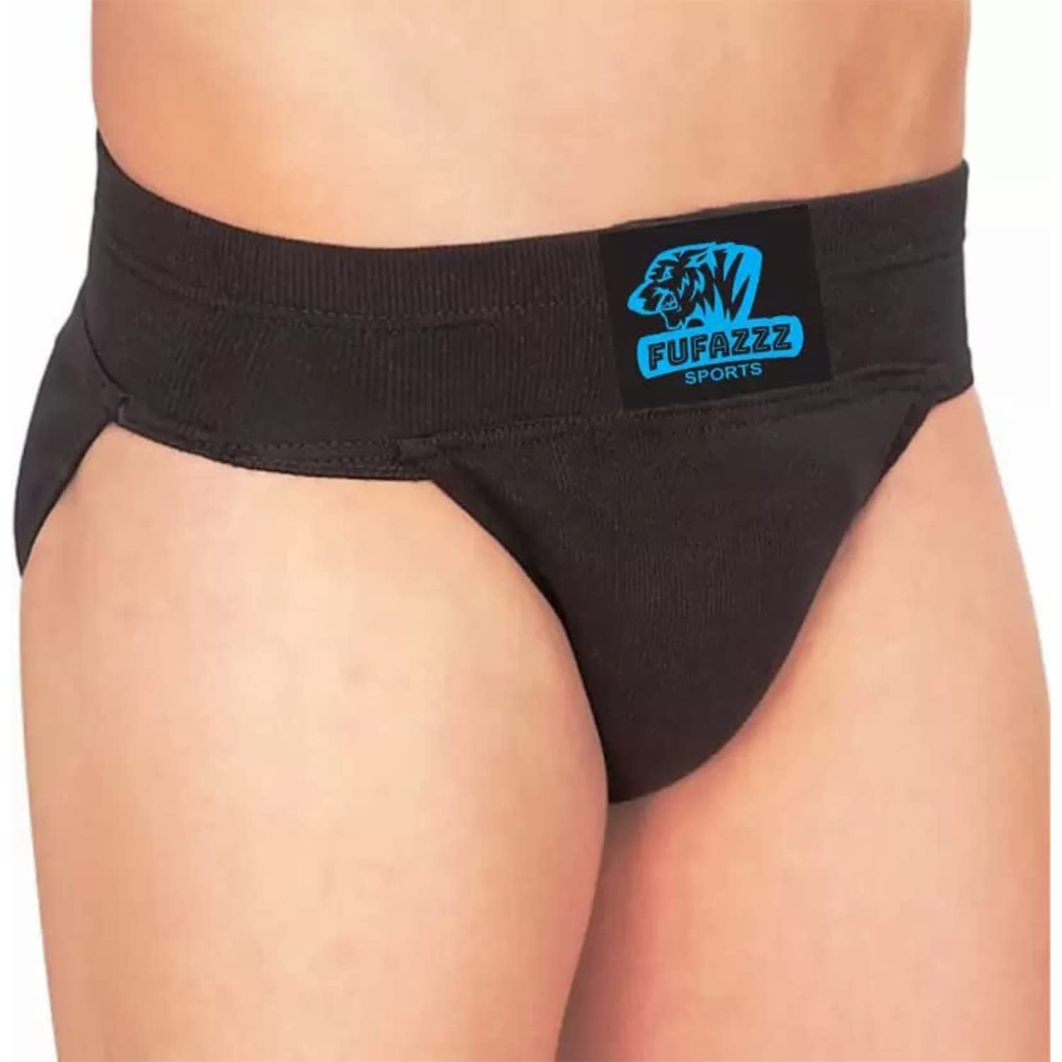 fufazzz sports Men's Brief, Gym Supporter, Solid Black Cotton Underwear for Men-picture-27