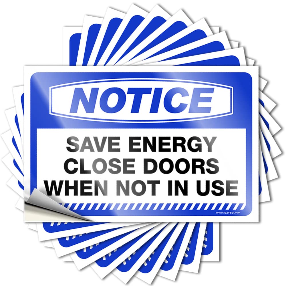 Indie Decor Bumper Tattoos | Notice Save Energy Close Doors When Not in Use Fall for Dart Decor(12X18CM)