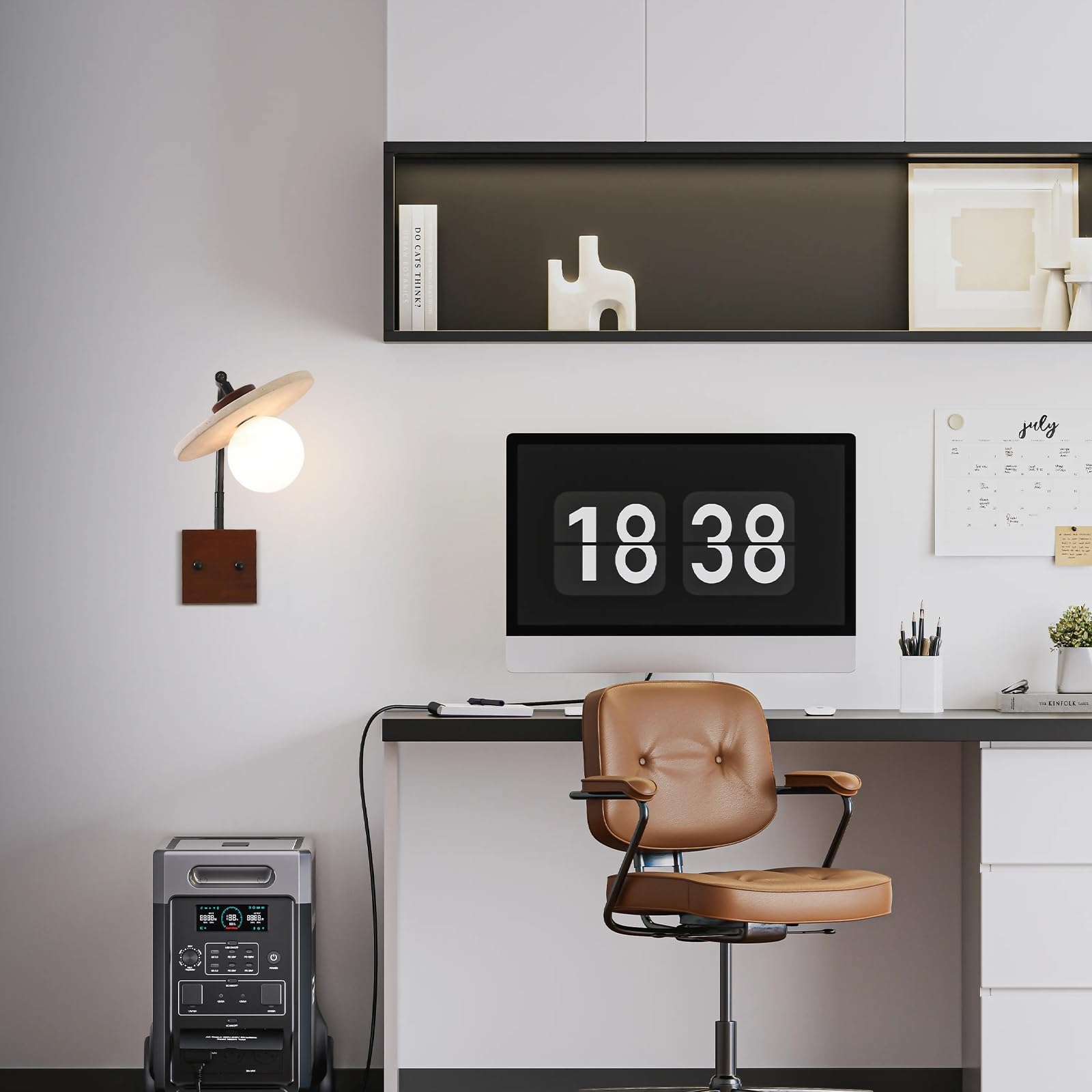 Aplique de pared con decoración artística de travertino amarillo, lámpara de pared de mármol con pantalla de cristal globo y base de madera, lámpara de pared de piedra natural(Walnut)