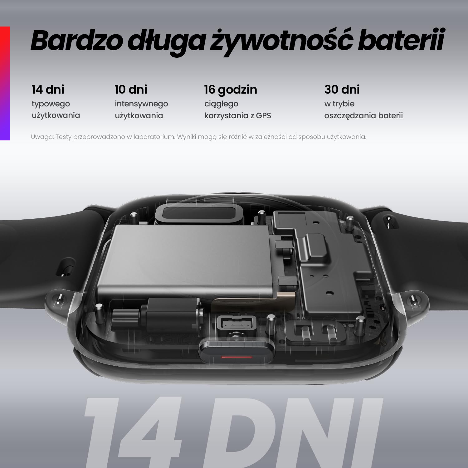 Amazfit Active 42mm Smartwatch mit Zepp Coach, Readiness, GPS, Routennavigation, Bluetooth-Anruf, Musikspeicher, 14-Tage-Akku, współpracuje z Alexa
