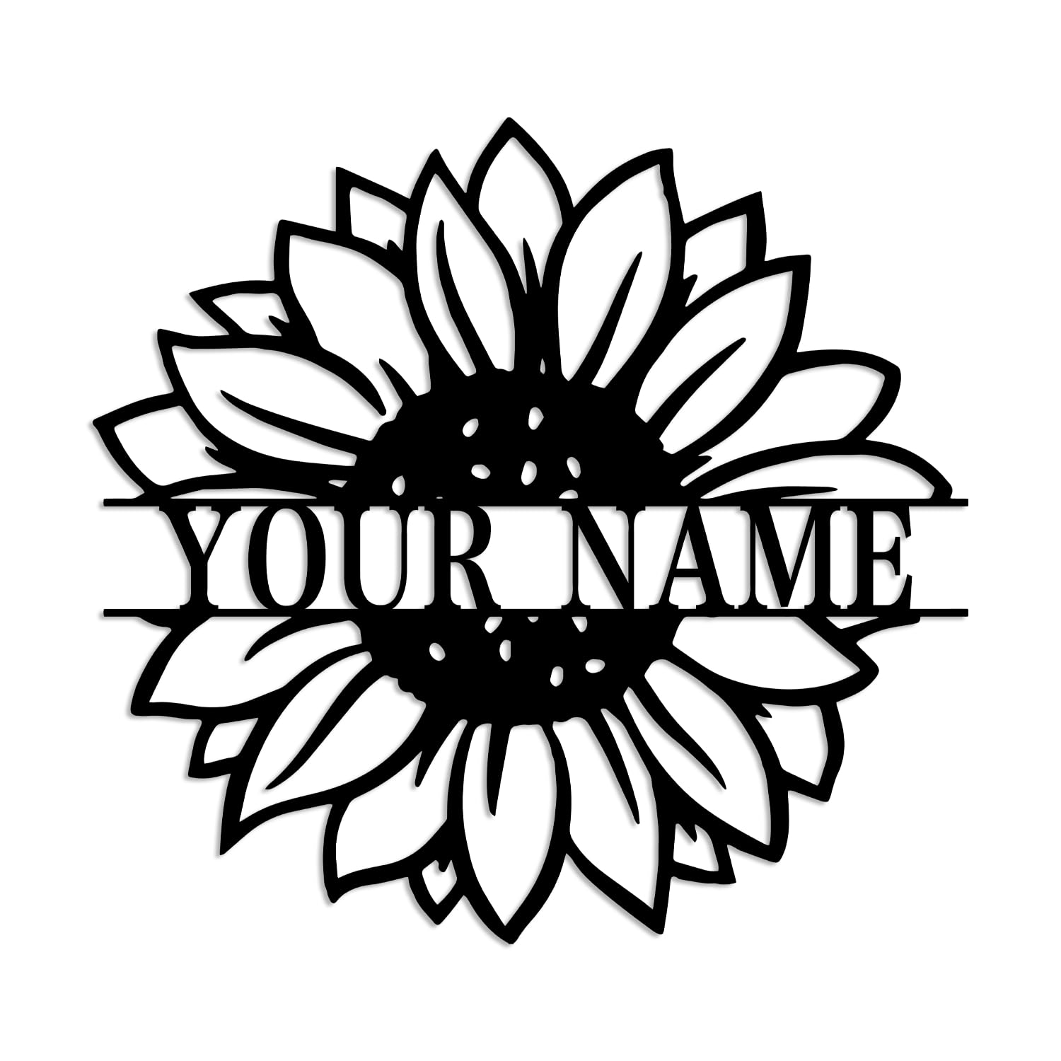 Custom Sunflower Metal Sign, Personalized Sunflower Name Sign, Flower Wall Decor, Outdoor or Home Decor, Custom Gift, Floral Style (Style B)