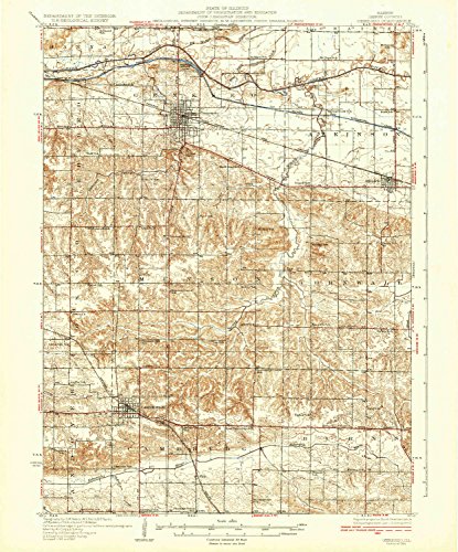 YellowMaps Geneseo IL topo map, 1:62500 Scale, 15 X 15 Minute, Historical, 1934, 19.8 x 16.4 in - Tyvek
