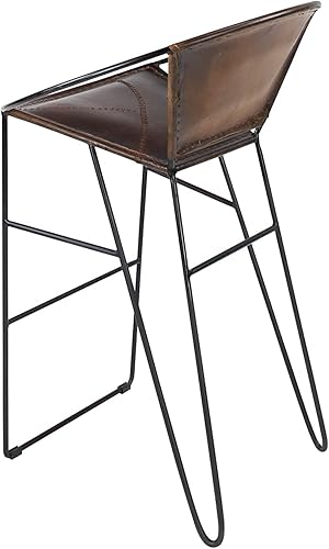 Miniatura 4 de Deco 79 Taburete de bar, 26" de largo x 26" de ancho x 38" de alto, marrón