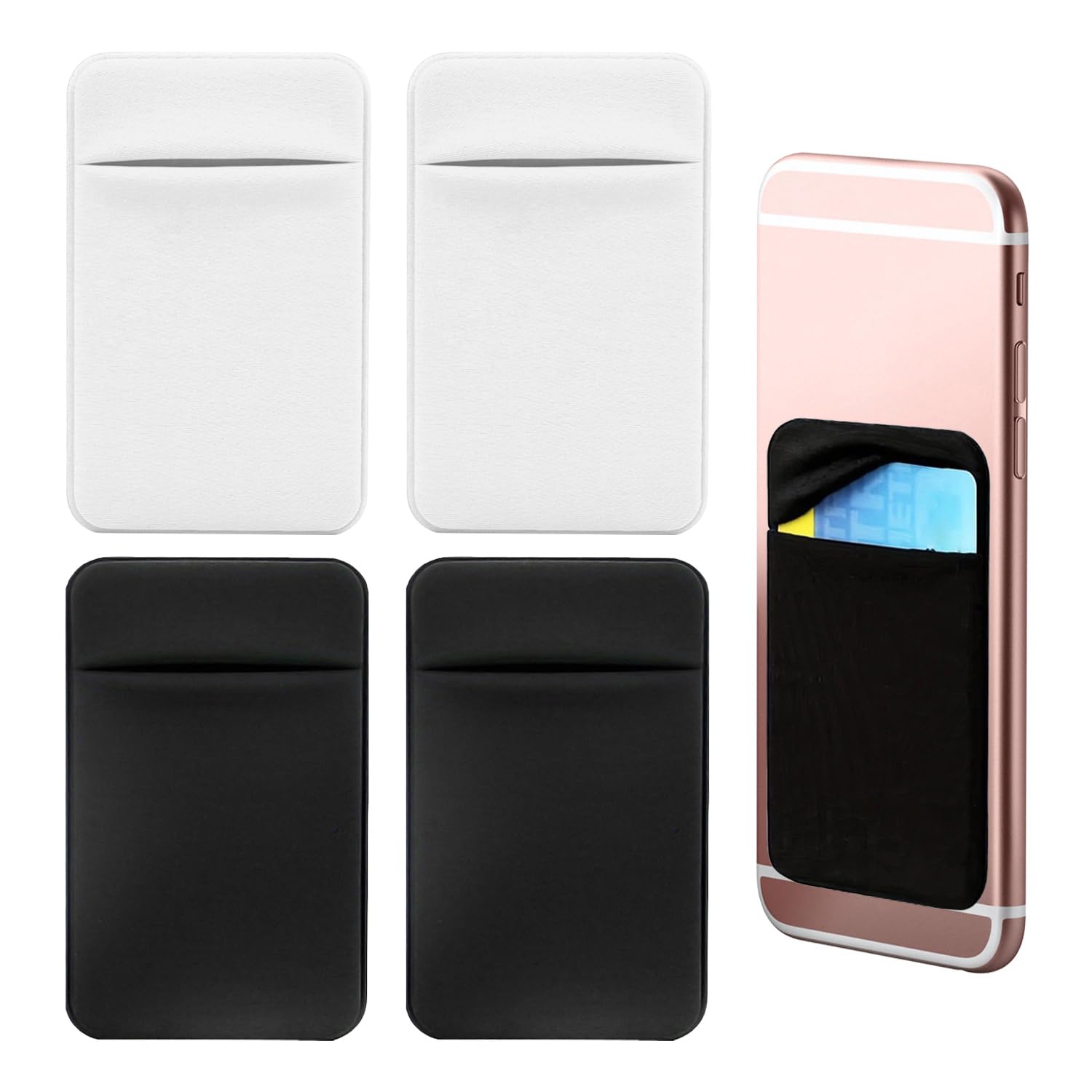 Tvsvkwe White 4-Piece Mobile Phone Back Patch, Mobile Phone Card Cover, Mobile Phone Accessories, Self-Adhesive Card Cover, Creative Card Cover, Portable Card Cover.