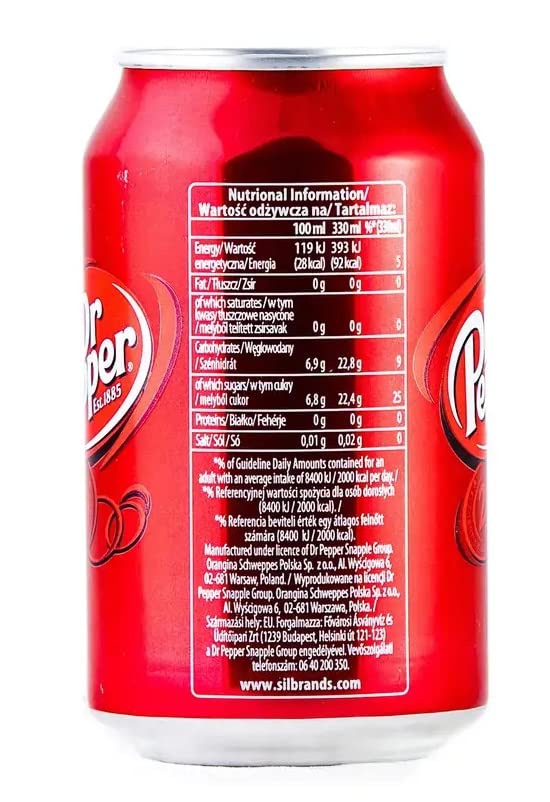 Dr Bevanda Analcolica Original Frucht-Erfrischungsgetränk Dose, 24 x 330ml | Mit Kohlensäure, gusto fruttato e aroma speziato, Dose pratica für Vorrat, feste und unterwegs, Gesamtnettogewicht 7,92 L