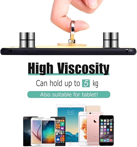 Miniatura 6 de EI Sonador - Soporte de anillo para teléfono celular transparente (2 negro)