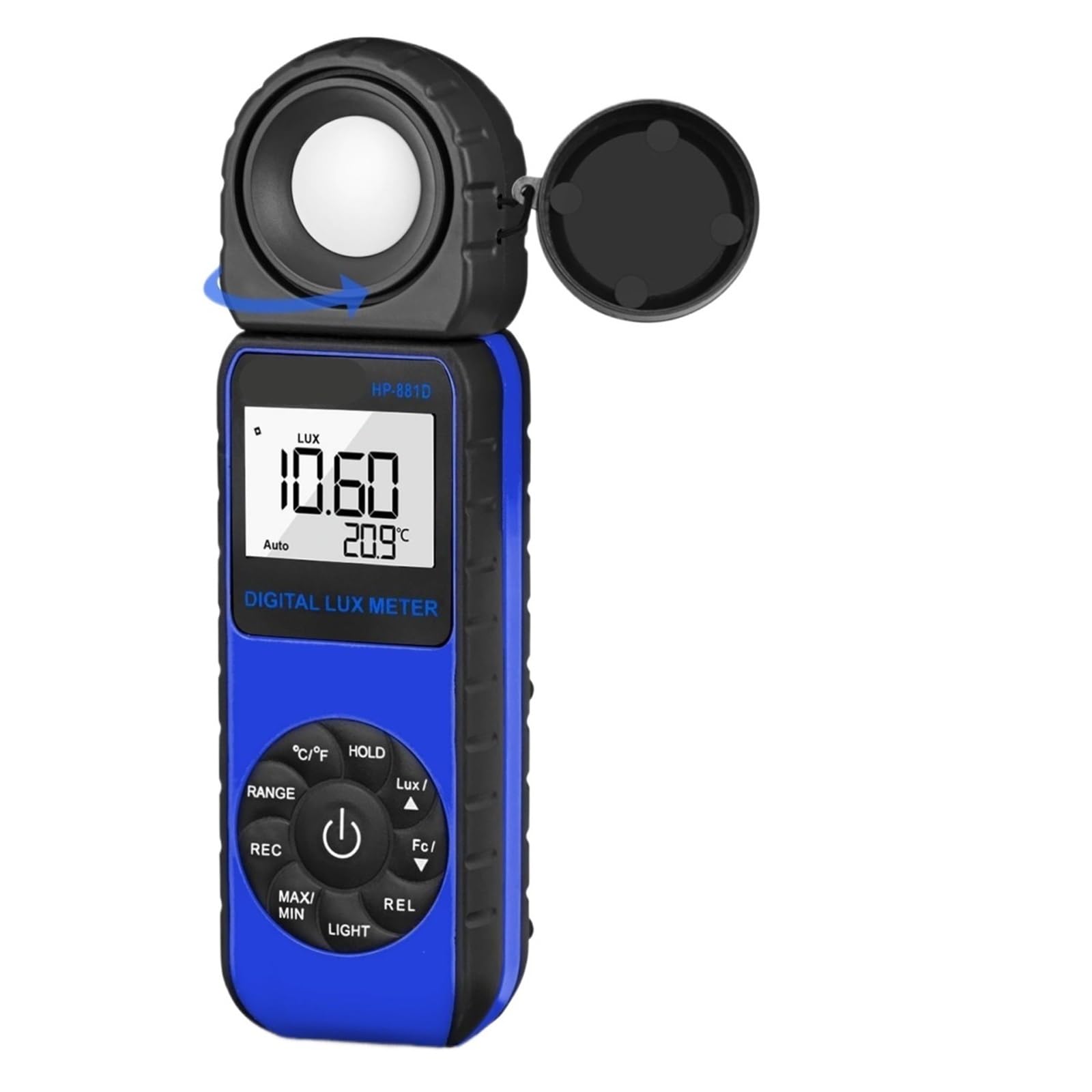 Medidor de luz Digital, Fotómetro Portátil De Intensidad, Lux Digital, Precisión ±4%, Medición 1 A 400000, Cero Automático, 881D para Plantas de Interior y jardín, fotografía