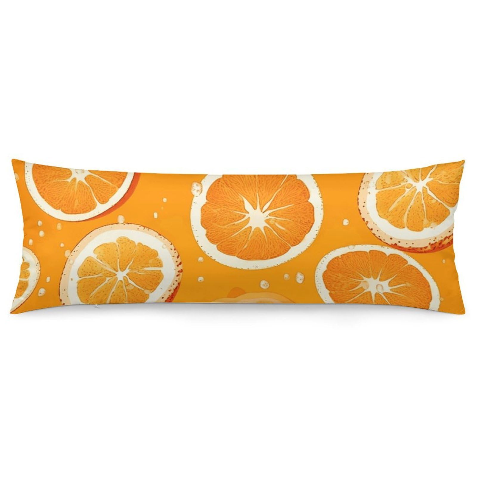 2 Pack Pillow Cases for Hair and Skin, Soft Breathable Pillow Case Covers with Hidden Zipper, Orange Slices Pillowcase 20"x54" Pillow Covers for Sleeping Gift
