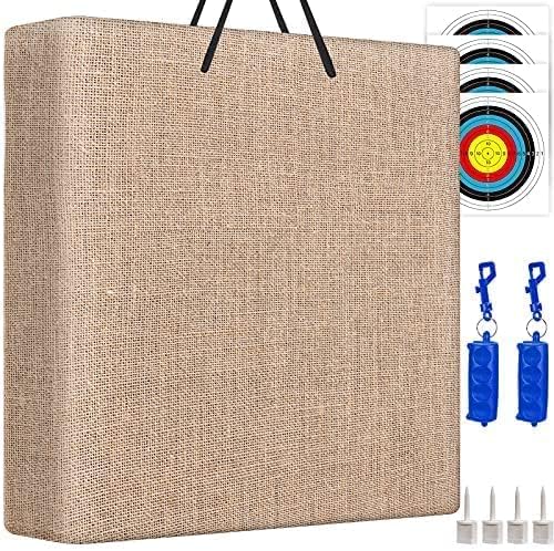Aimdor Archery Target Heavy Duty Target 20”Solid Straw Target Laminated Arrow Target Archery Target Square Target Practice Target for Compound Bow Crossbow and Recurve Bow