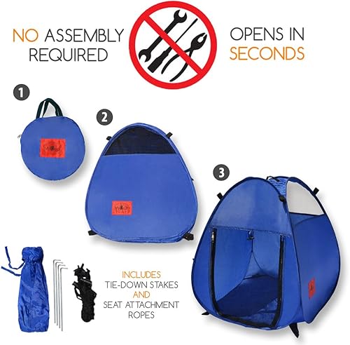 Miniatura 3 de MYDEAL PRODUCTS Casa desplegable para mascotas en una bolsa para corral portátil o tienda de campaña de perrera con 3 ventanas de red y puerta con