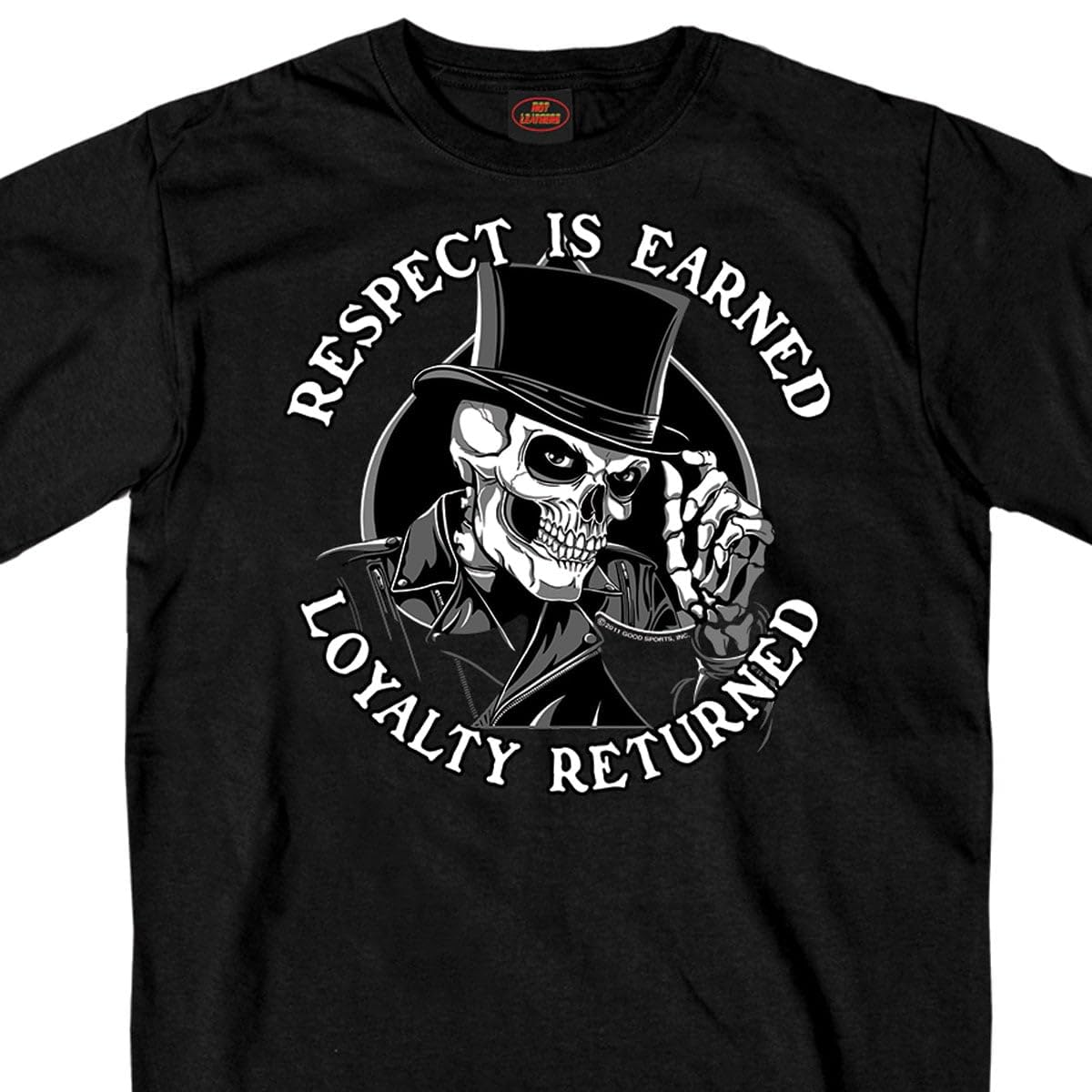 Hot Leathers Herren Respect Top Hat T-Shirt (Schwarz, X-Large)