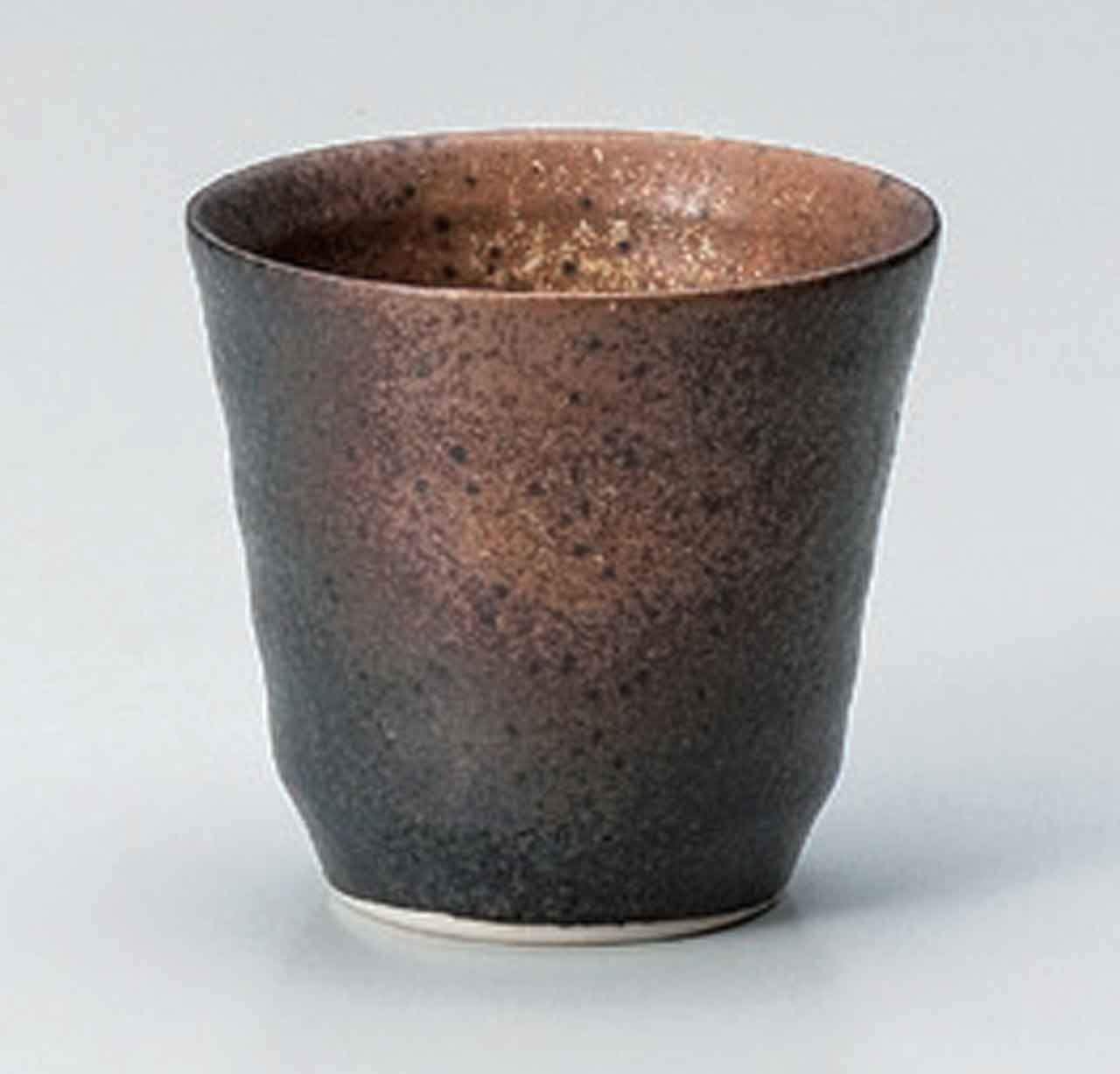 Bizen Black 2.9inch Set of 2 Japanese Tea Cups porcelain Made in Japan
