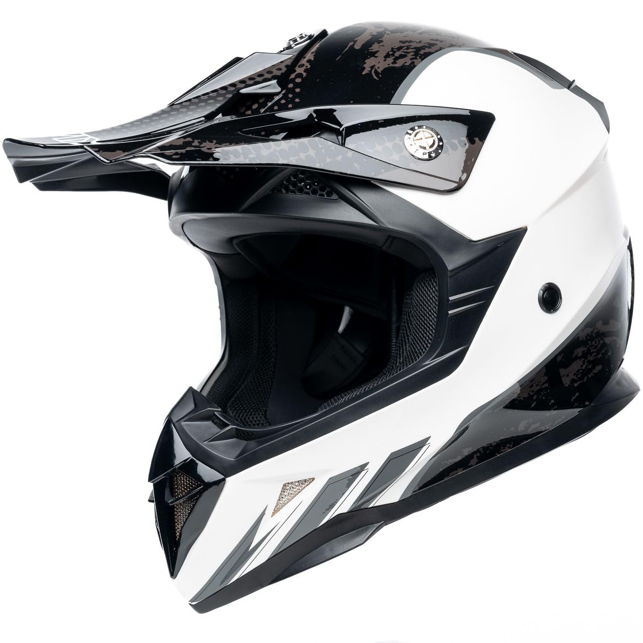 DIRTY CANCAN Casque de motocross | Homologué ECE 22.06 Black/White | Casque scooter