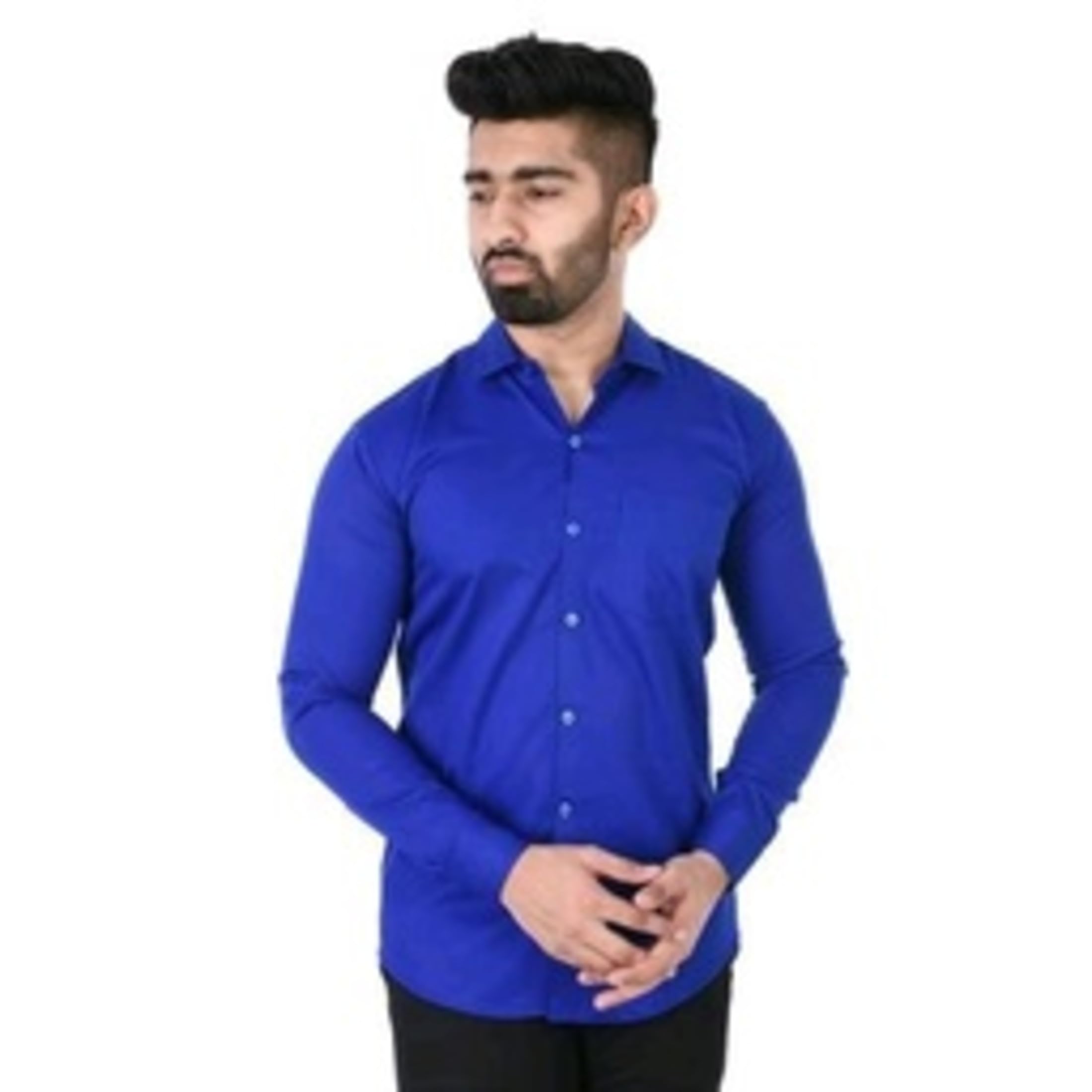 Stylish Pink Formal Shirt for Men – Premium Cotton Slim Fit with Spread Collar-image-1