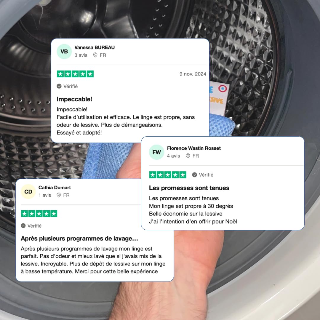 1 An de Lessive Ecologique, Hypoallergénique, Naturelle - 350 Lavages - Lessive Voyage - Pré-dosé - Lessive Hypoallergénique Bébé - Compatible Couche Lavables