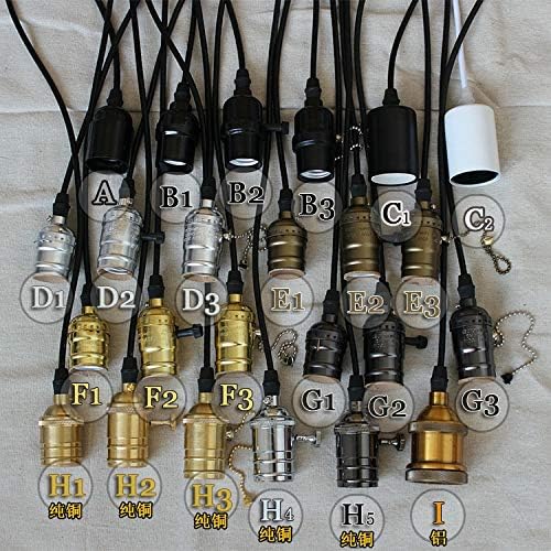 Lamp Bases E27 E26 Screw Lamp Light Bulb Socket Base Holder Plus 120cm Cable For 40W/60W Retro Incandescent Vintage Filament Bulb - (Color: F1 F2; Base Type: E27 Light Socket)
