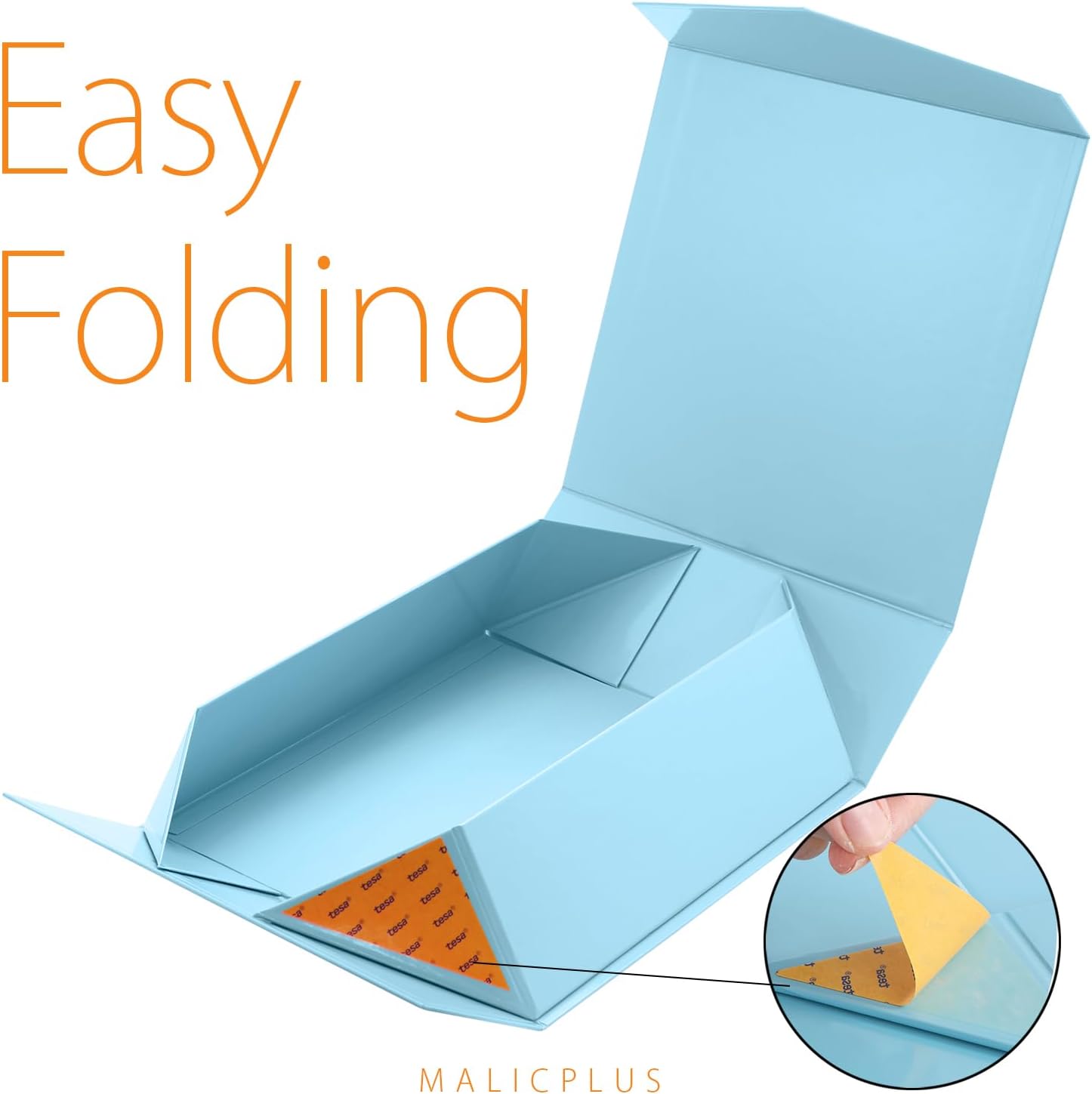 MALICPLUS 6 Gift Boxes with Lids for Valentine's Day 9x9x3.4 Inches, Blue Bridesmaids Proposal Boxes with Magnetic Closure for All Occasion (Glossy Blue) - Image 5