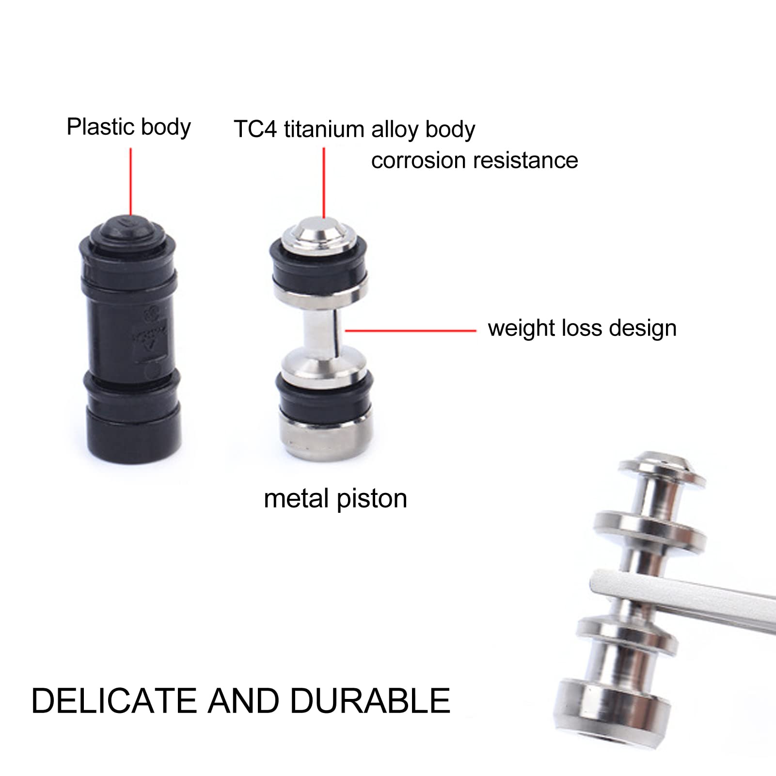 OUKENS Risk Tige De Piston De Frein De Vélo, Piston De Levier De Frein à Disque Hydraulique en Alliage De Titane Robuste, Pièces De Réparation De Bague D'étanchéité pour XT M8000 M785 pour SLX M7000
