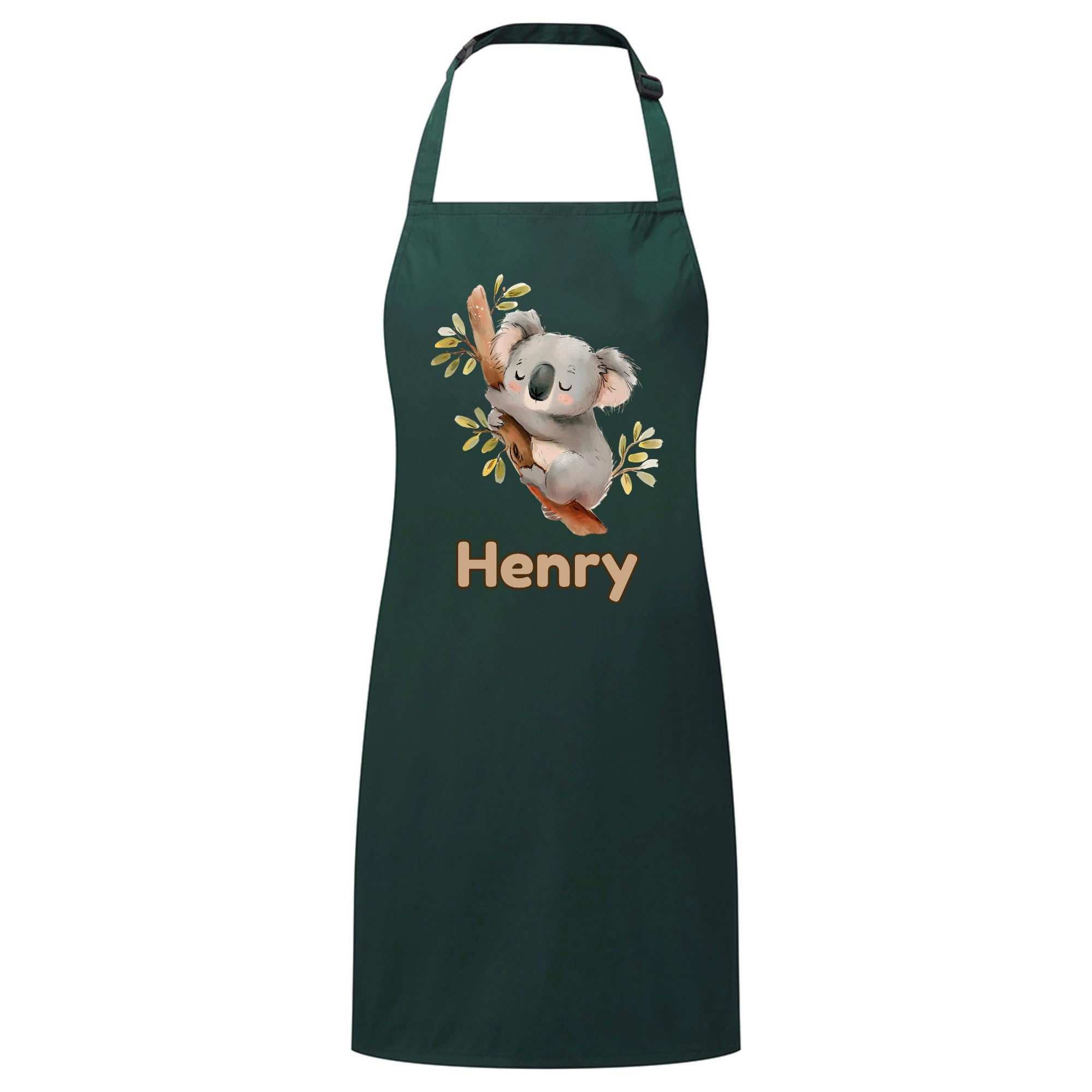 PIXPRINT Personalised Any Name Koala Waterproof Kids Apron. Craft, Bake, Cook. Boy, Girl, Unisex. Gift