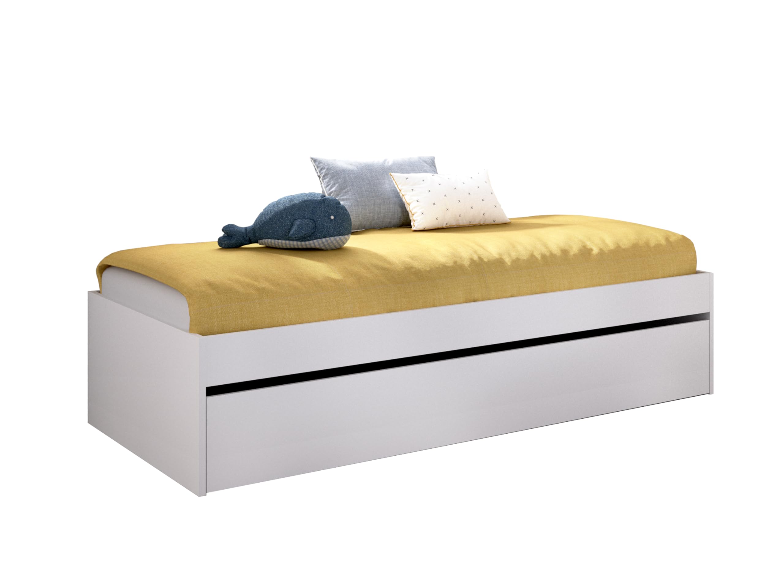 DEKIT GRUPO RIMOBEL LAGO - Aro de cama 90X190 con arrastre - BLANCO - 40,​3 x 95,​8 x 194,​8