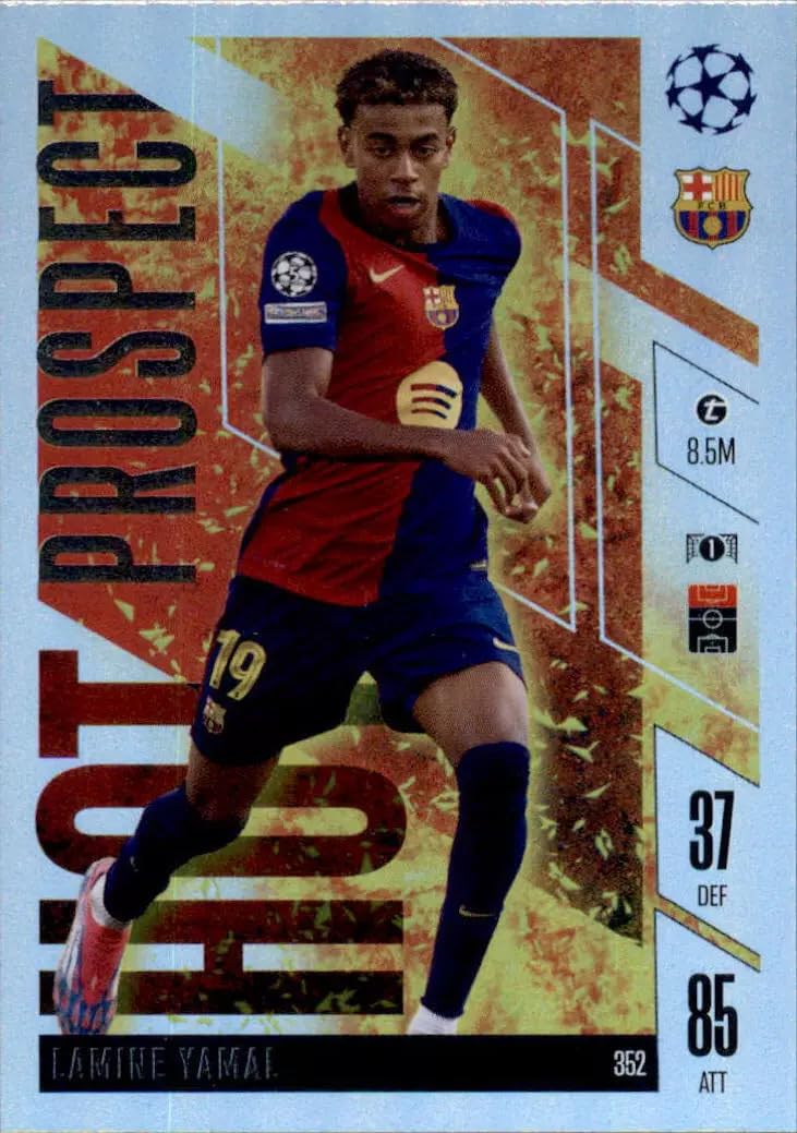 Match Attax Extra 2024 2025 Lamine Yamal Hot Prospect Carte à collectionner