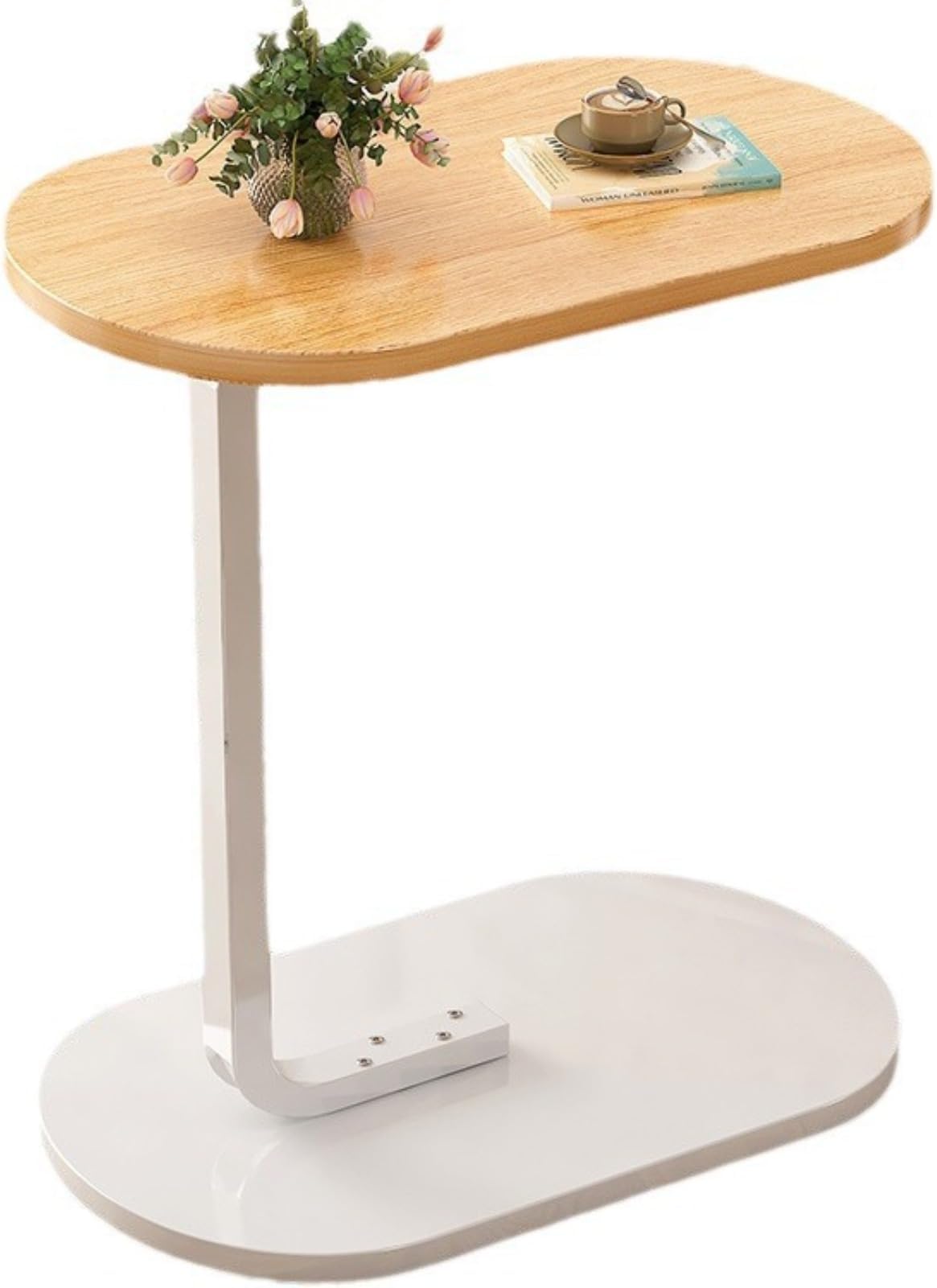 C-Shaped End Table - Slim Side Table For Couch, Bedside, Or Living Room (15.8"W X 26.8"H)