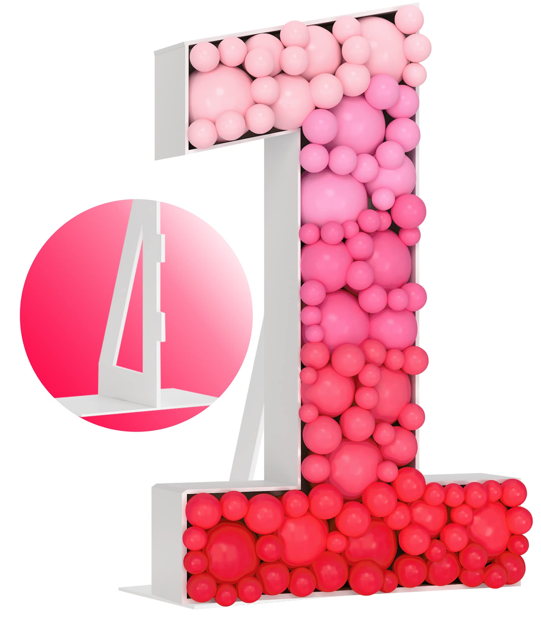 Buy Easy to Assemble PreCut Mosaic Numbers For Balloons 3FT Number 1