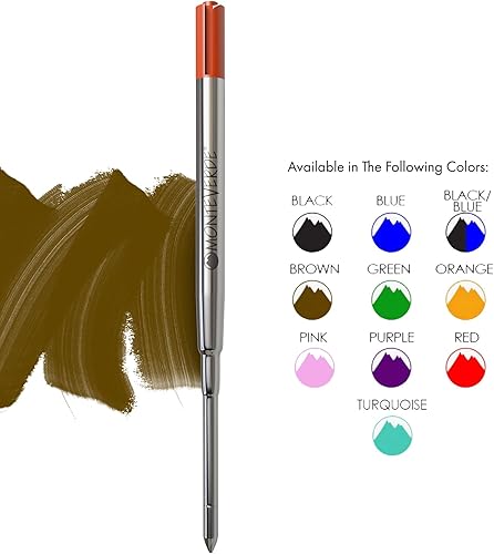 Miniatura 4 de Monteverde Recambio de bolígrafo mediano para bolígrafos Parker, paquete de 6, marrón (P133BN)