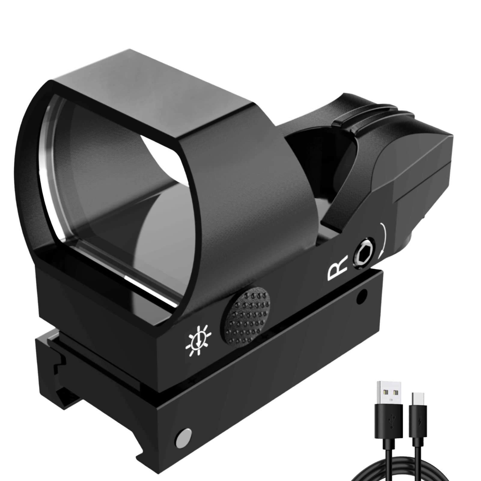 KEYBRASS Reflex Sight - Multiple Reticle Options Red Dot Sight with Picatinny Rail Mount, Rechargeable Design, Red and Green in one Sight!