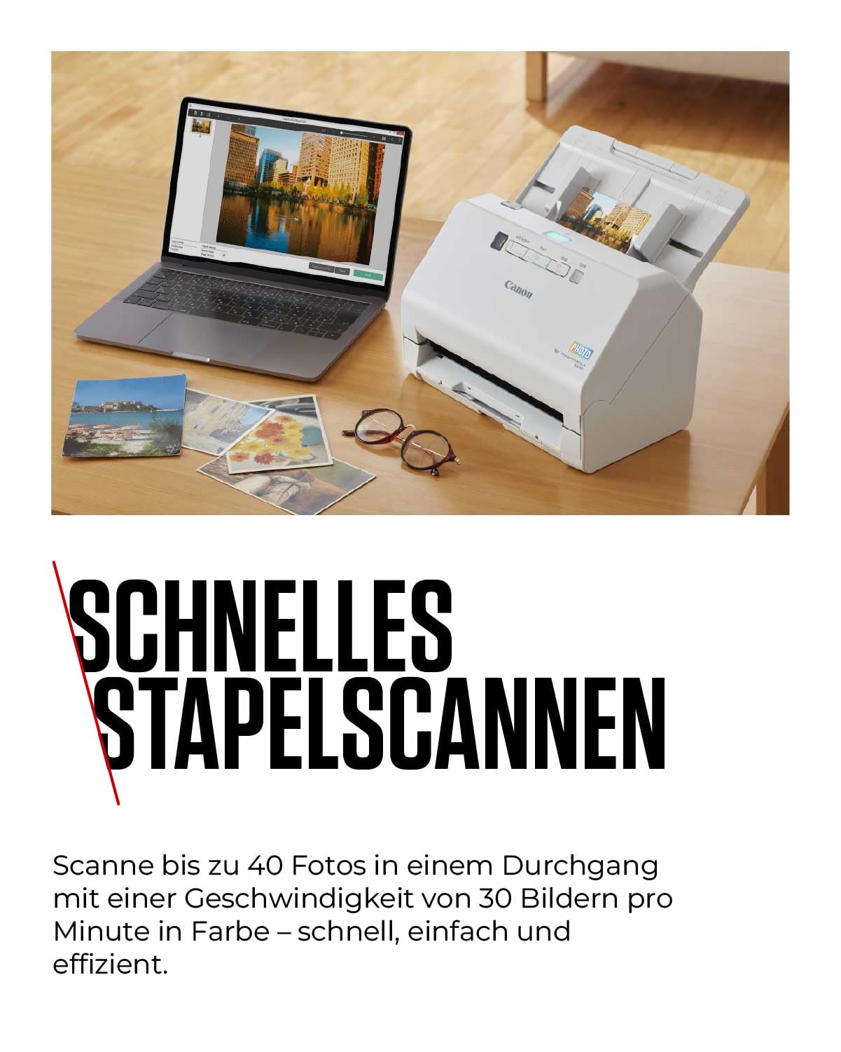 Canon Scanner imageFORMULA RS40 | Dokumentenscanner | Fotoscanner | Duplex Scanner mit Einzug & USB | 60 Blatt Einzug | Integrierte Canon CaptureOnTouch Software | Integrierte OCR I PDF I PNG I JPG