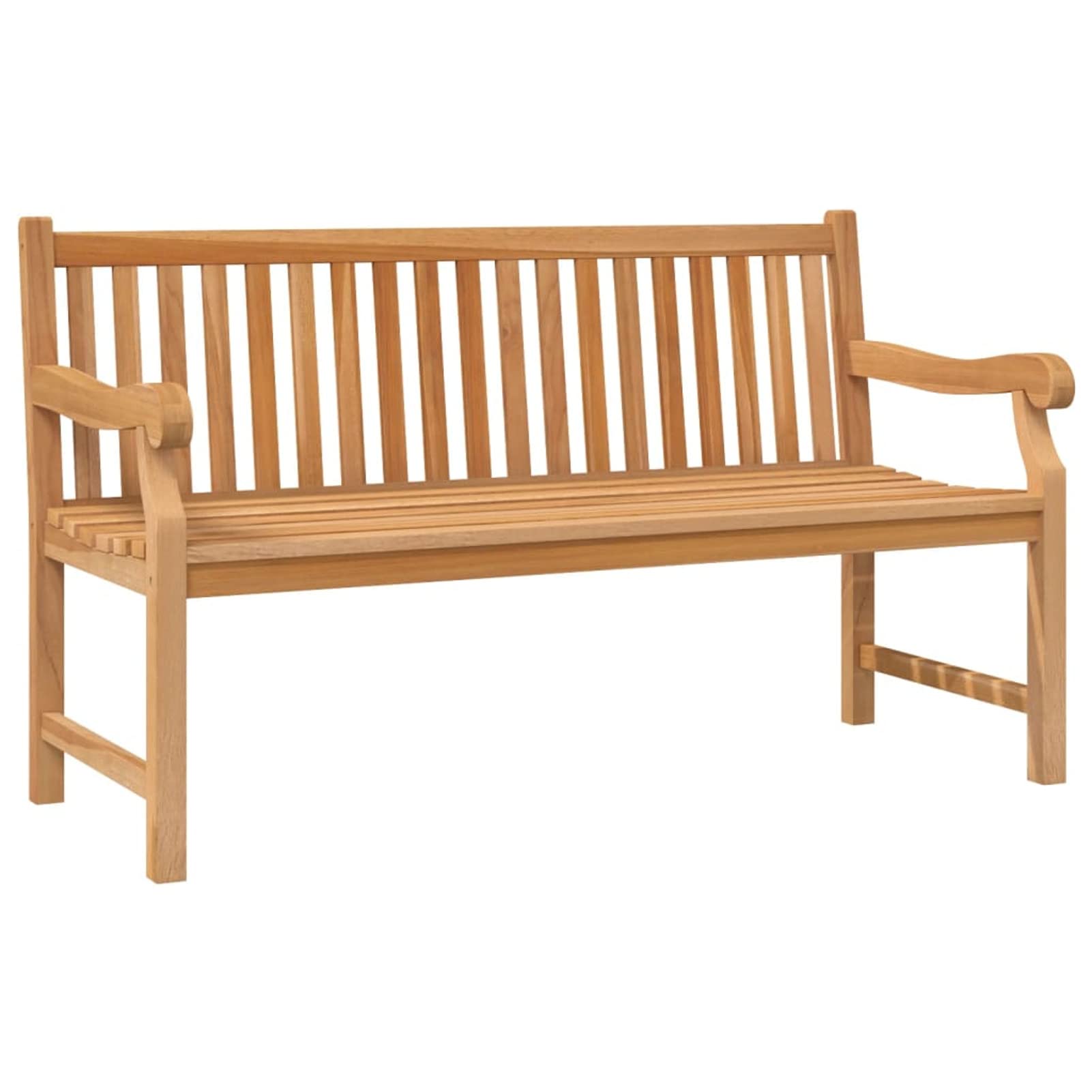 Banco de jardín de 150 cm, de madera maciza de teca, banco de balcón, resistente para jardín, balcón, terraza y jardín, decoración para el hogar