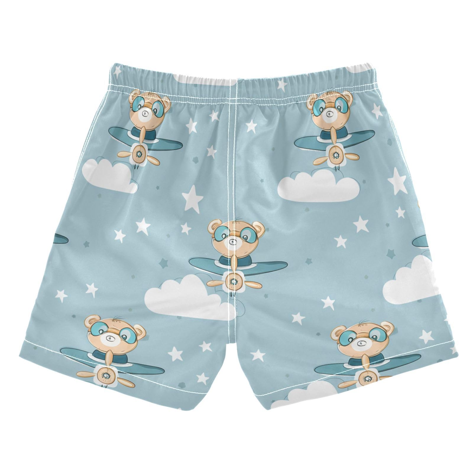 YANENDIE Boy Swim Trunks Bears Goggles Pattern Summer Beach Quick Dry Swimsuit Bathing Suit, 2-8T