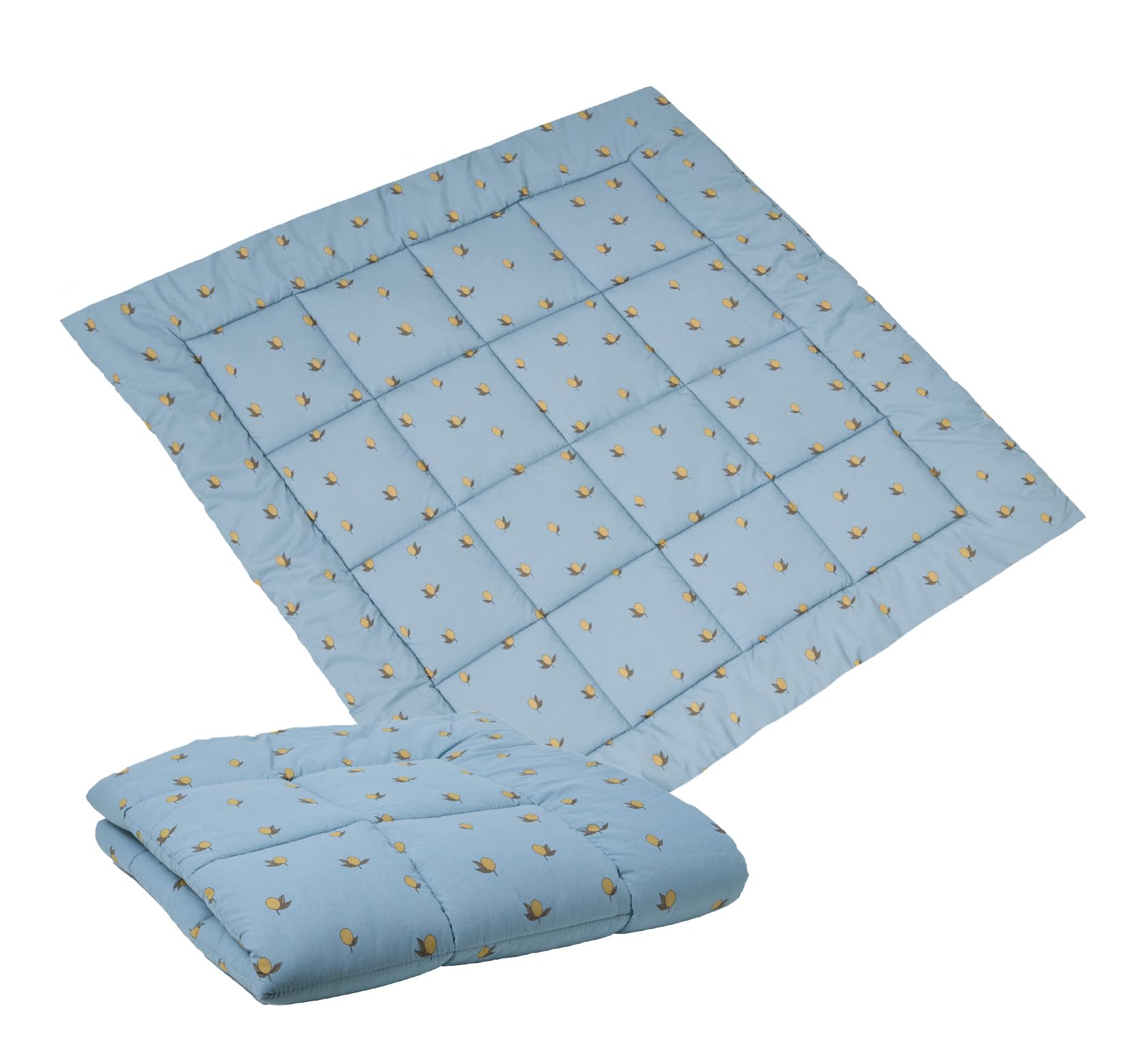 Molis&Co - Krabbeldecke 120x120x5 cm - 100% Baumwolle (Oeko-TEX) - Multifunktionale Spielmatte, Dick & Weich Gepolstert - Ideal als Babydecke & Spieldecke - Colima