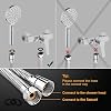 GRIFEMA G851-18 1.8M Shower Hose Stainless Steel Replacement Flexible Hose Anti-Kink Shower Pipe with 2 Washers for Bathing Toilet Cleaning Pet Bathing, Siver