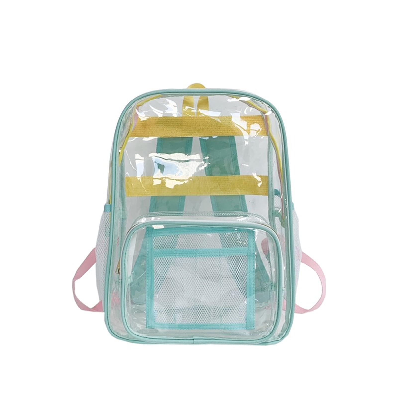 RAINSEA clear backpack Heavy Duty PVC Transparent Bookbag Stadium Events Approved with Reinforced Strap for Security (green)