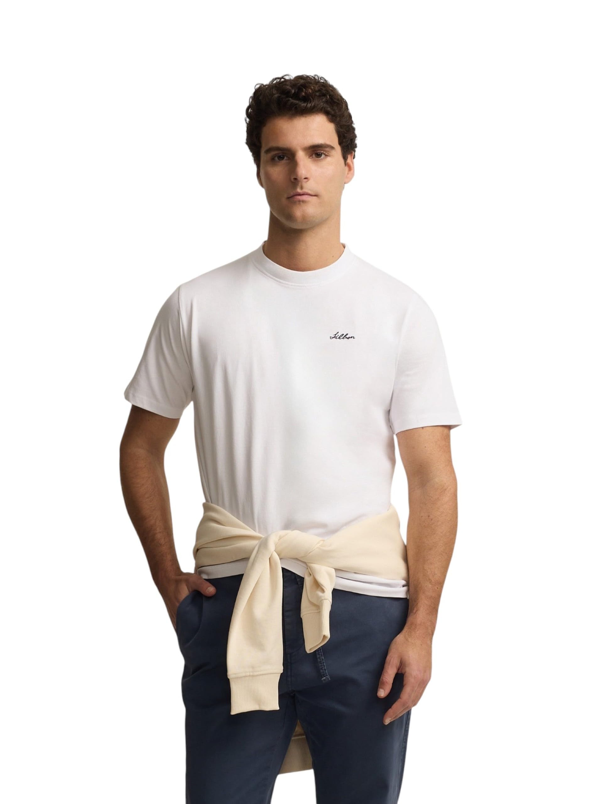 SILBON Hotel Bleu T-Shirt, White, M/3XL