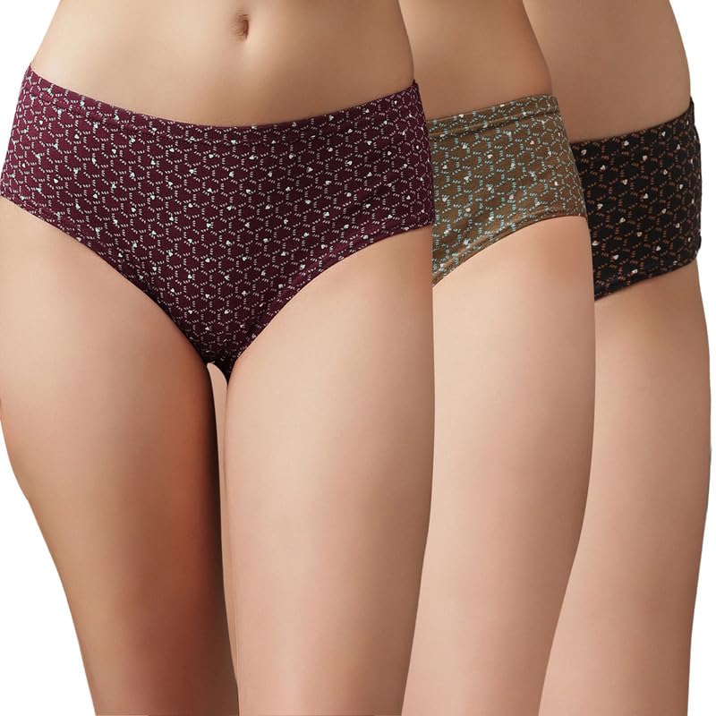 clovia Women's Cotton Printed Pack of 3 High Waist Hipster Panty with Inner Elastic (PNC130010_S_Grey,Blue,Olive)-picture-27