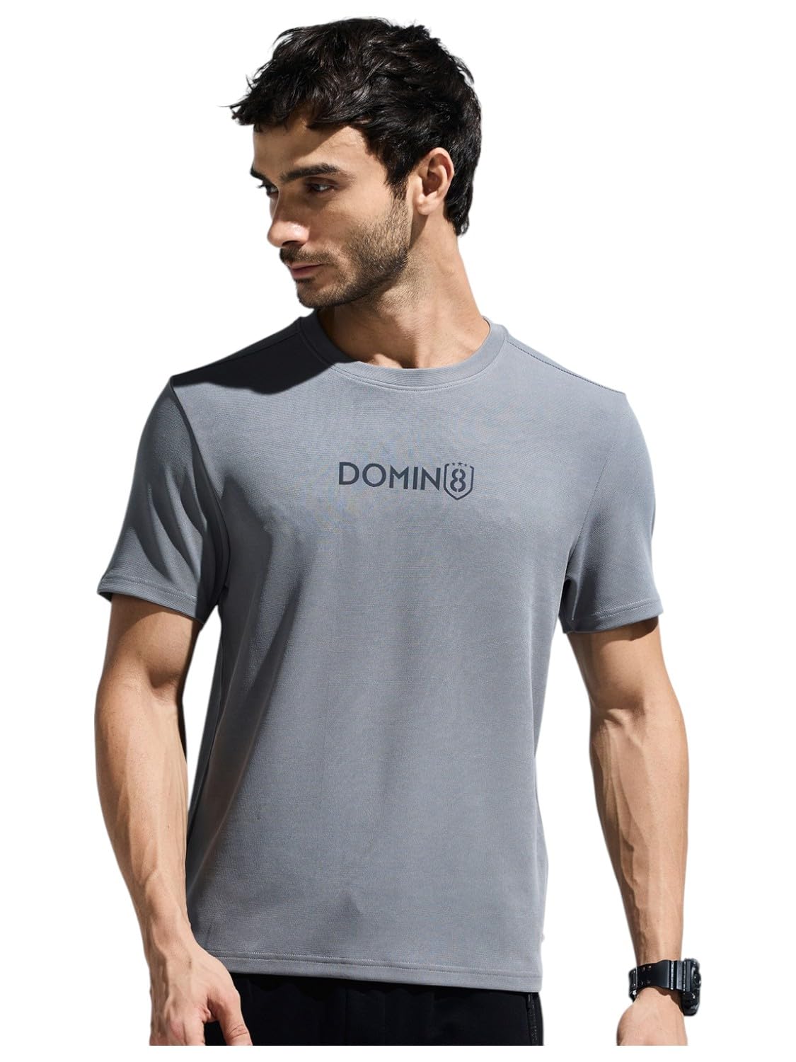 domin8 Men's Wrinkle Resistant Moisture Wicking T-Shirt with Stylish Chest Logo-picture-21