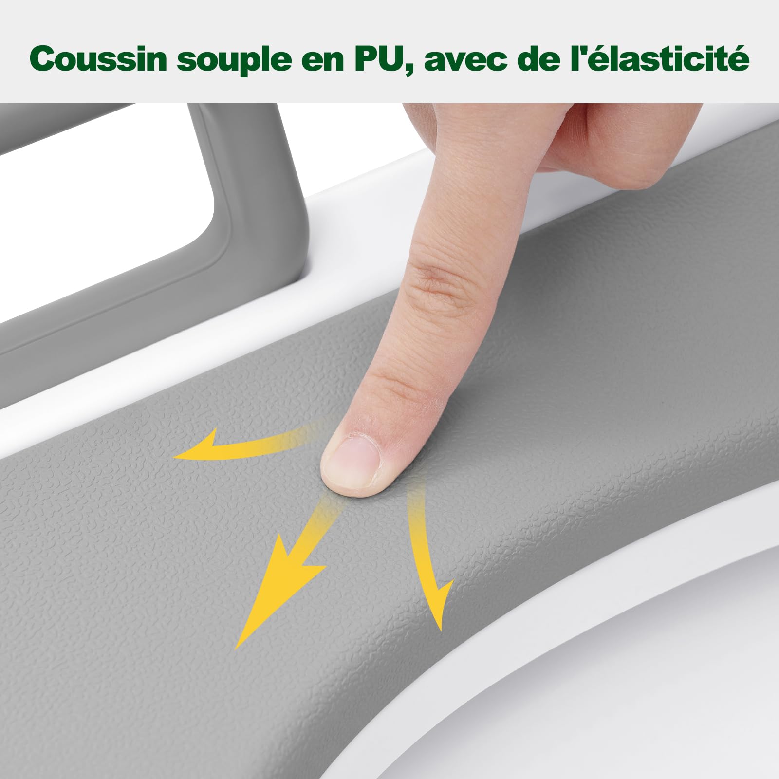 WOLTU Réducteur de Toilette pour Enfant avec Escabeau Pliable et Portable, Siège WC d'Apprentissage de la Propreté, Sans Montage, Marches Réglables en 2 Hauteurs, Coussinet Doux, Blanc + Gris