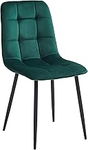 Colenis® - Ela Dining Chairs - Set of 2 - Green - Velvet - Kitchen Chair - Stable Metal Legs