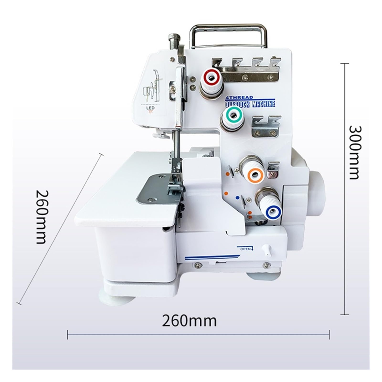Máquina overlock eléctrica doméstica pequeña de Tres Hilos y Cuatro hebras, de Escritorio, Mini, Sencilla, fácil de Usar.