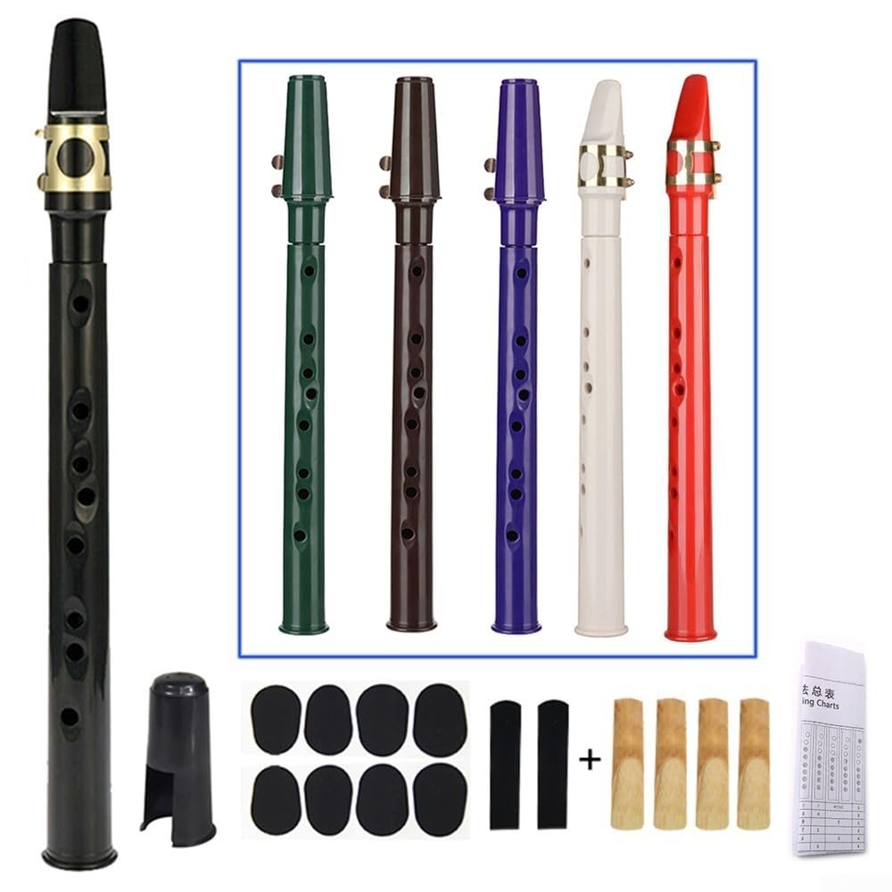 Zoegneer Petit saxophone de poche portable avec anches et ligature pour anniversaires et festivals (violet)