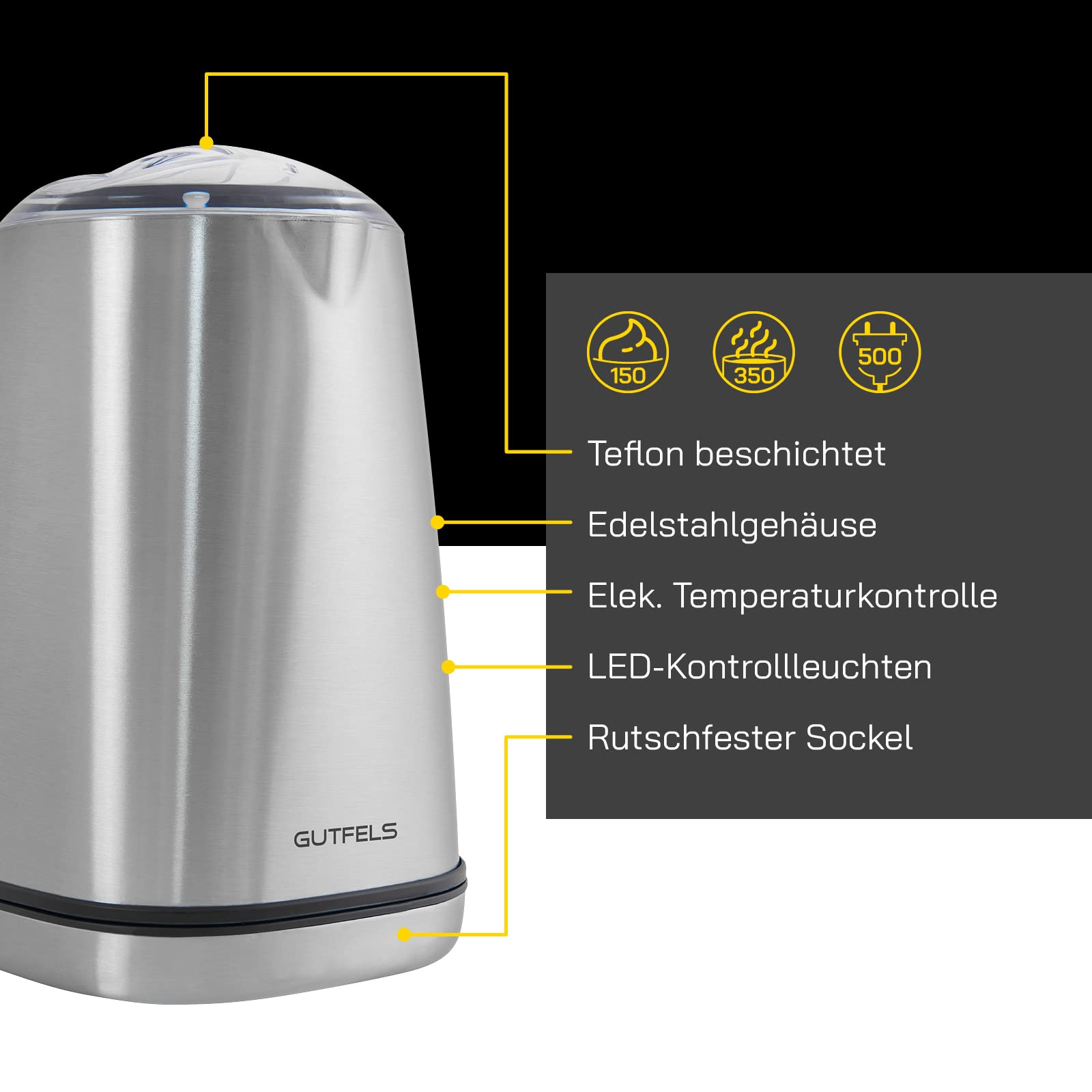 Milchaufschäumer MILK 5010 Elektrisch - Edelstahl, 350 ml