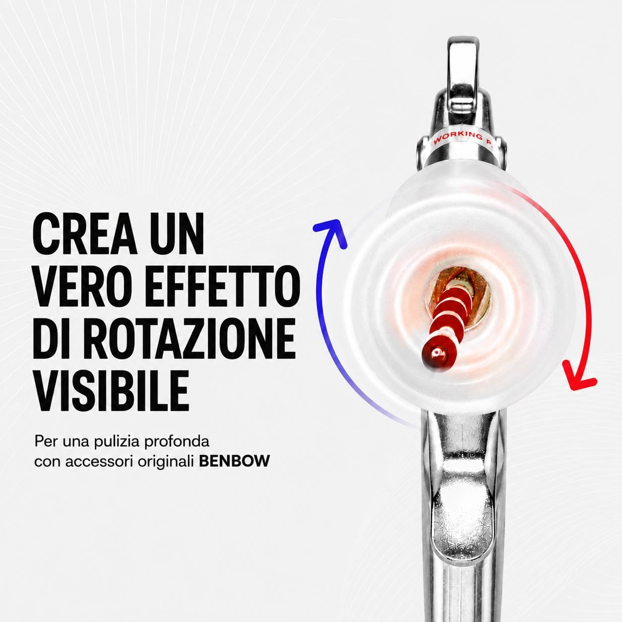 BenBow 017 5x Tubo in Silicone, Tubo di Ricambio Arancione per Pistola di Pulizia ad Aria Compressa - Ricambio, Tubo Rotante con Pesi - Effetto Turbine Intenso & Compatibile con la Serie Classic