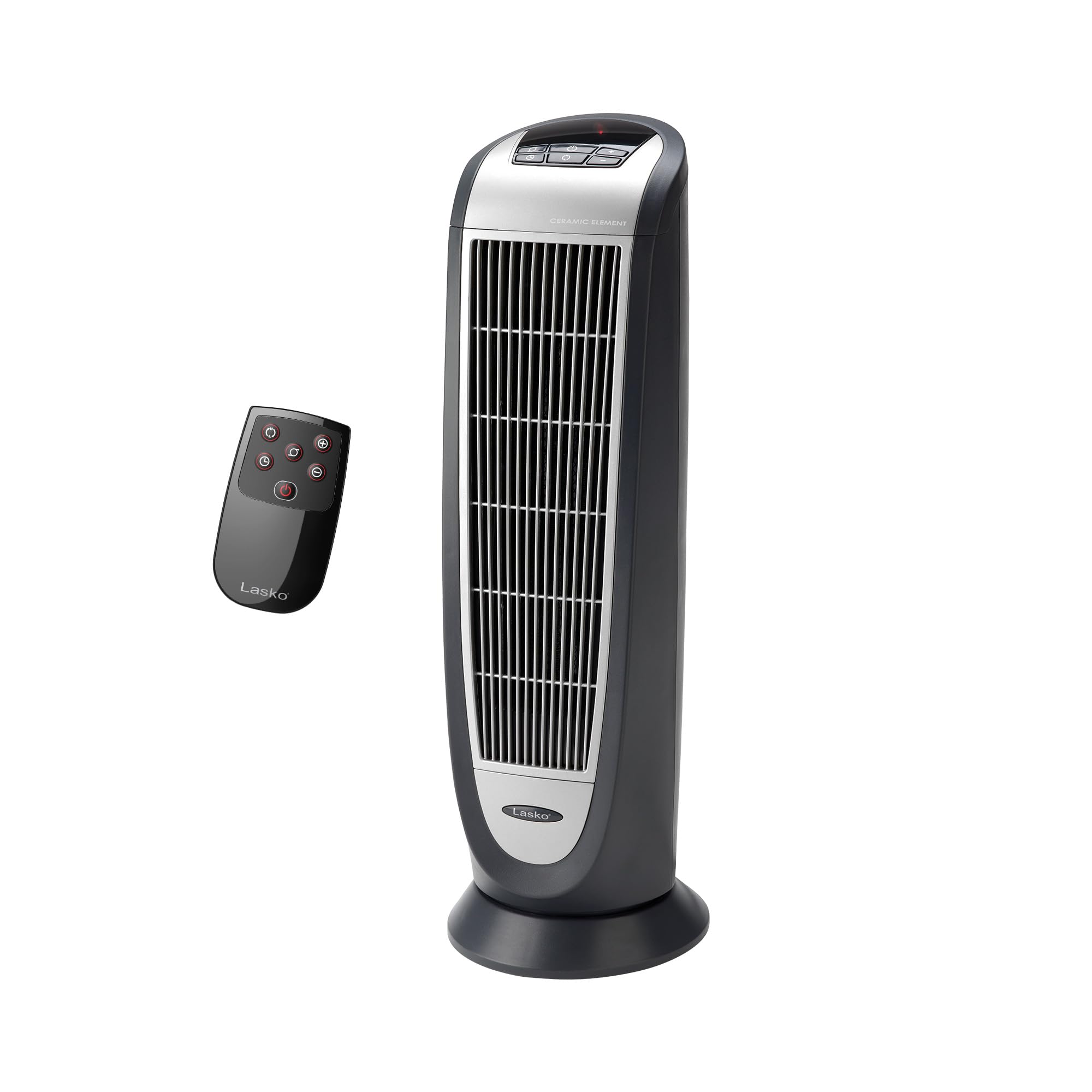 Lasko Portable Electric 1500 Watt Room Oscillating Ceramic Tower Space Heater with Remote Adjustable Thermostat Digital Controls and