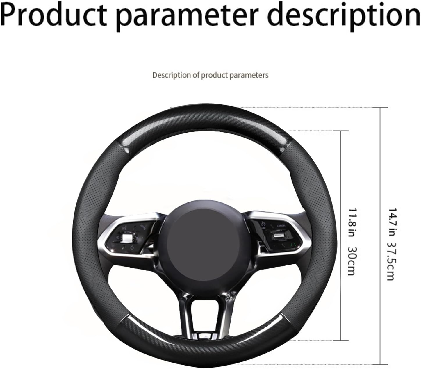for Steering Wheel Cover Fusion Carbon Fiber Premium Leather Non-Slip, Breathable, Trendy Car Accessories with Car Logo,for Accessories (New-New)