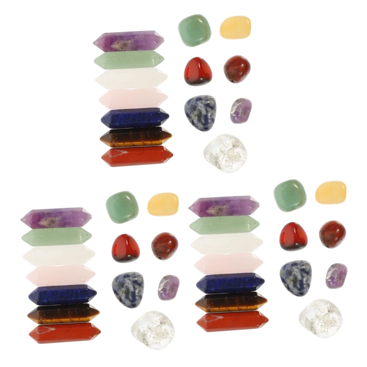 3 Set Crystal Yoga Stone Calcolo Cristalli Fabbricazione Chakra Per Raccolta Pietra Naturale Artigianato in Pietra Di Cristallo Naturale Pietre Colorate 14 Pezzi*3