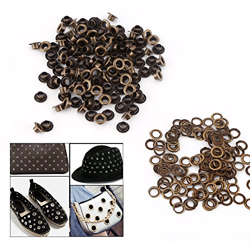 100Pcs Antique Brass Eyelet Grommets Kit with Washers 5mm Inner Diameter for Leathercraft DIY Repairs Decoration - Image 3